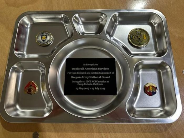 Recognition Tray Award with Military Challenge Coins